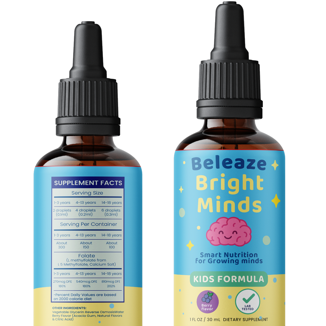 Bright Minds – Methylfolate + Methyl B12 - Superior Form of Folate